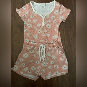 Munki munki, pink flower pattern pajamas, size M woman’s